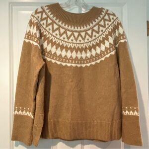 Talbots Beige and Ivory Knit Women’s Sweater Sz L